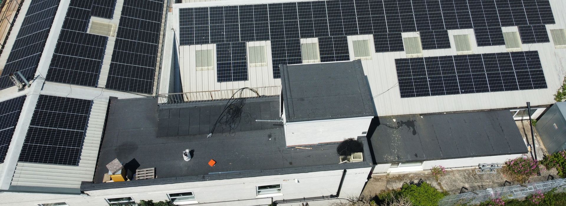 Rooftop solar panel installation