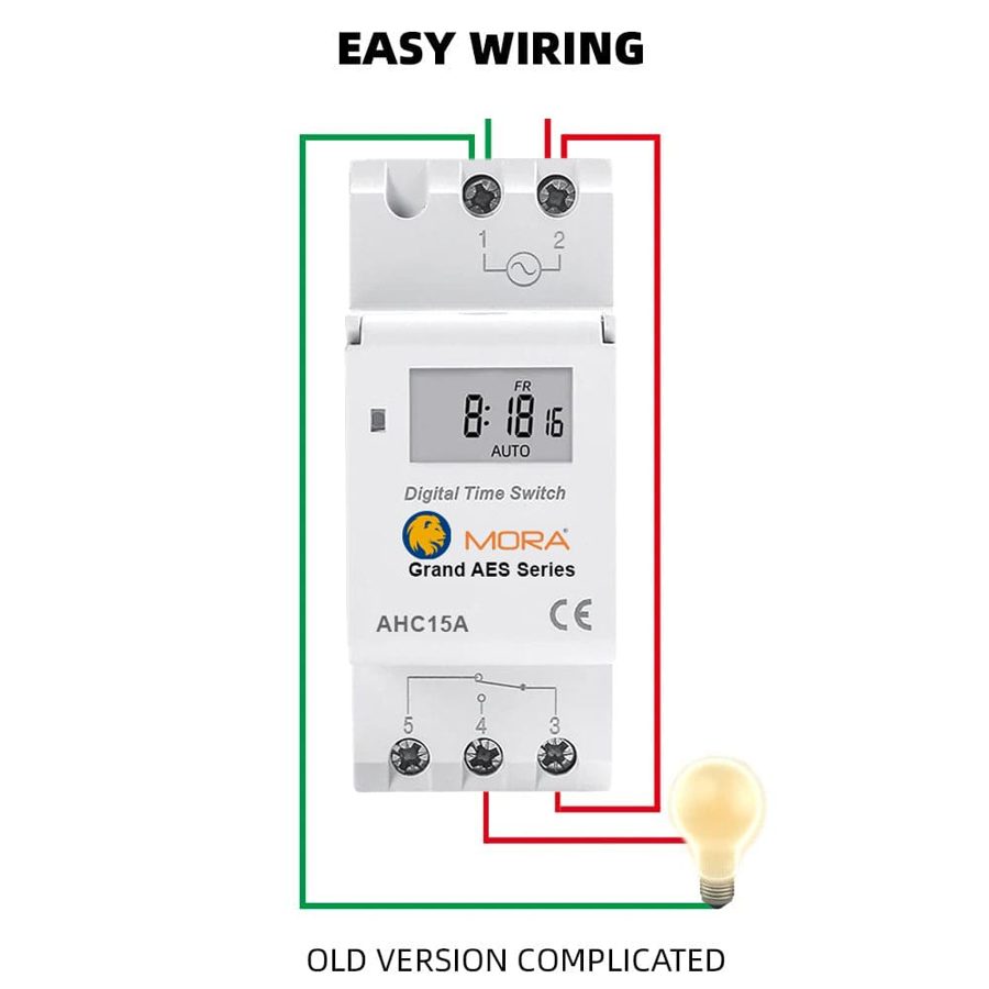 MORA 15A Weekly Programmable Digital Timer Switch