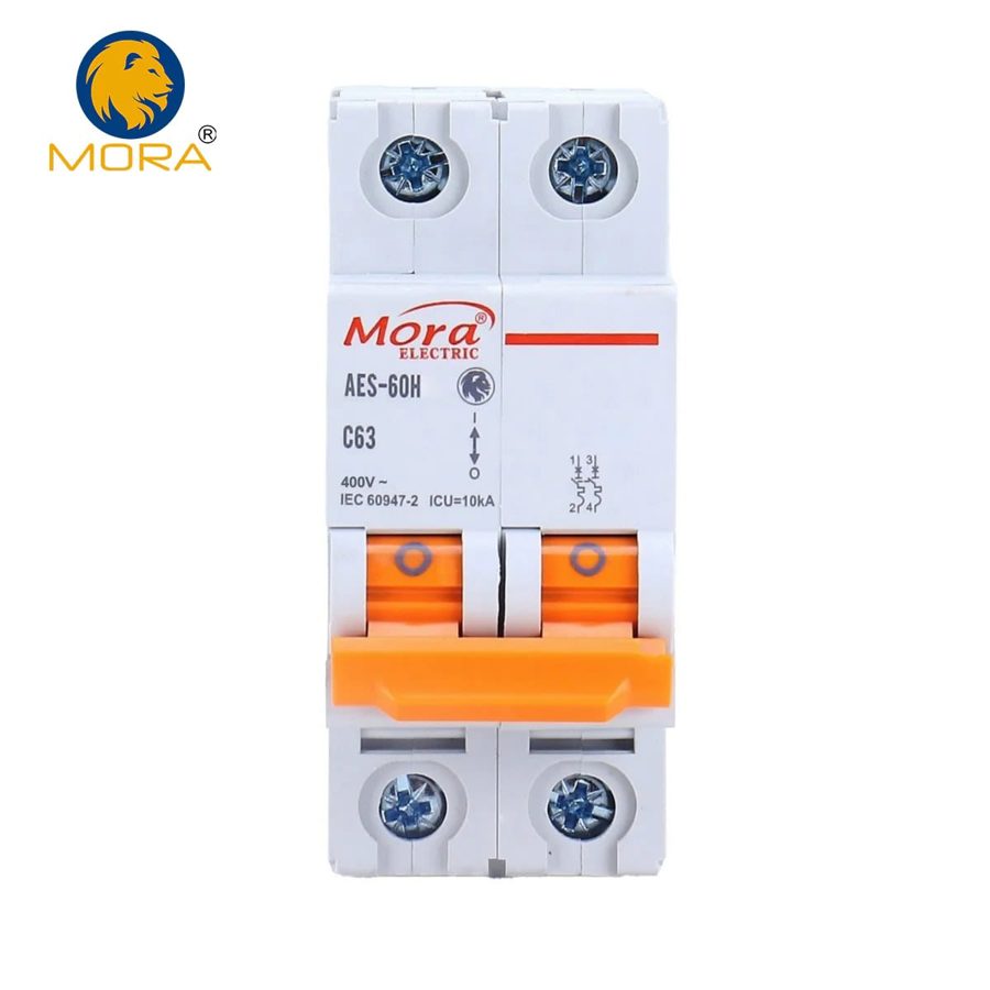 MORA 2P AC MCB — C-Curve, 20A / 32A / 63A, 230/400V