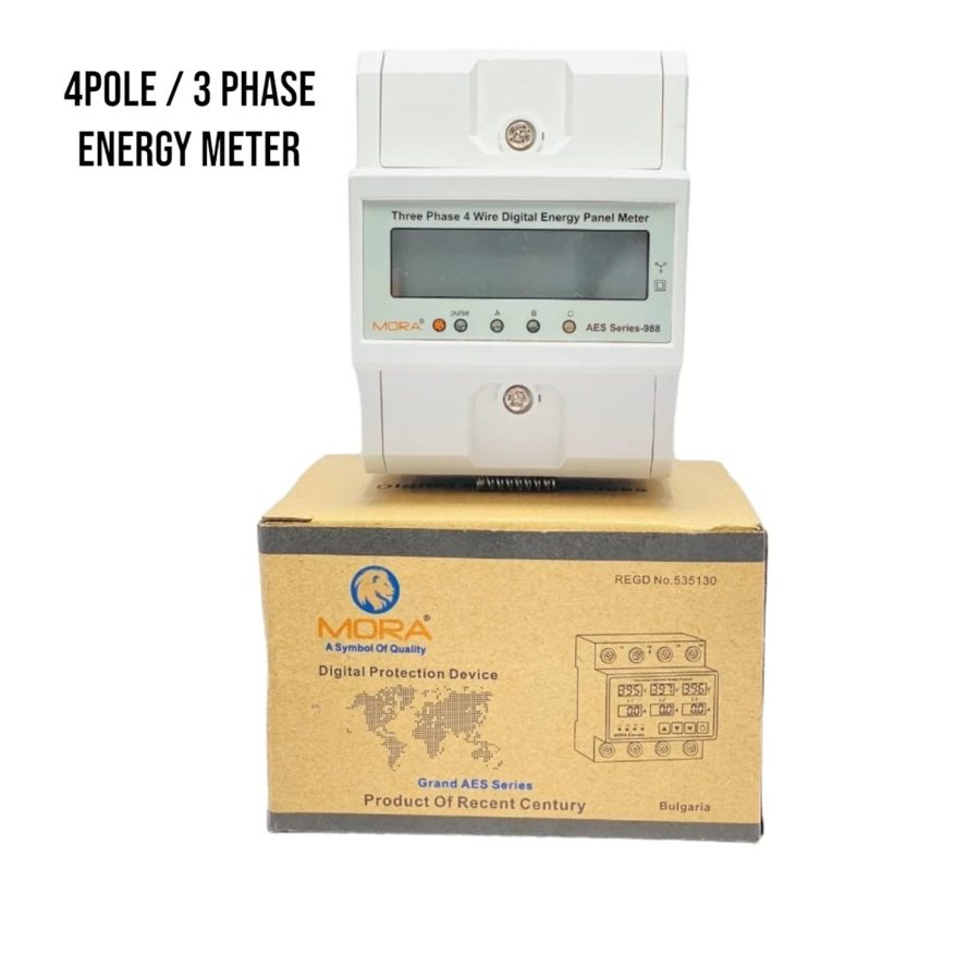 MORA 3-Phase Digital Energy Submeter — 63A, DIN Rail