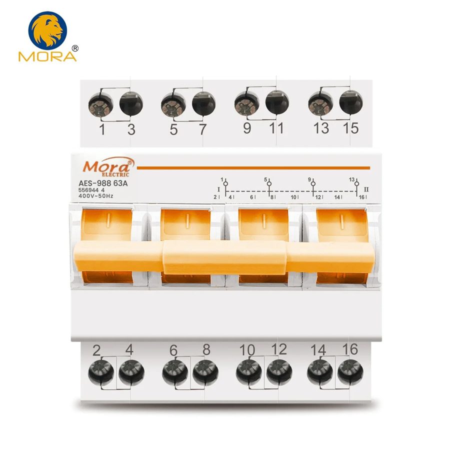 MORA 4P 63A Manual Transfer Switch (MTS) — Interlock Changeover