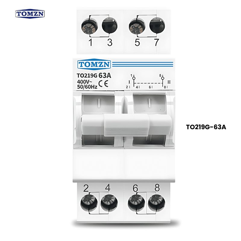 TOMZN TO219G-63A 2P AC Manual Transfer Switch — Dual Power