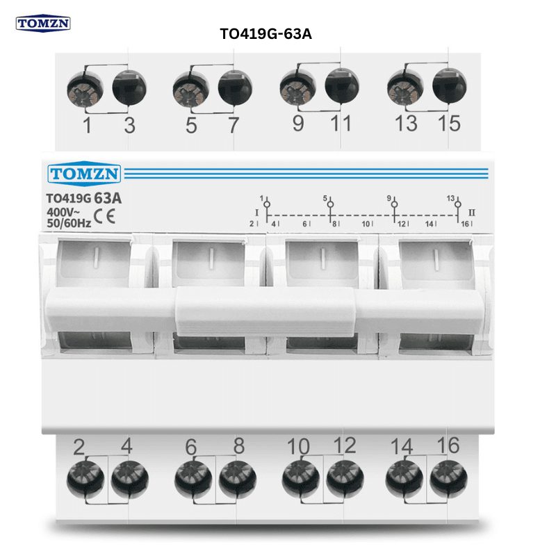 TOMZN TO419G 4P 63A Manual Transfer Switch — Dual Power Interlock