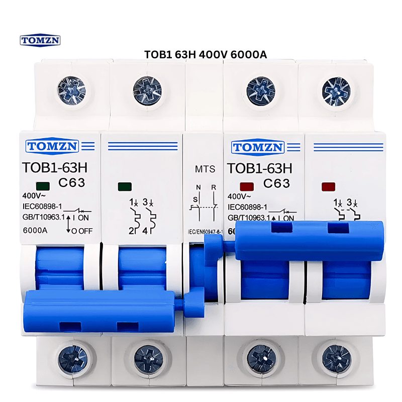 TOMZN TOB1-63H 2P+2P Manual Transfer Switch — 400V Dual Power