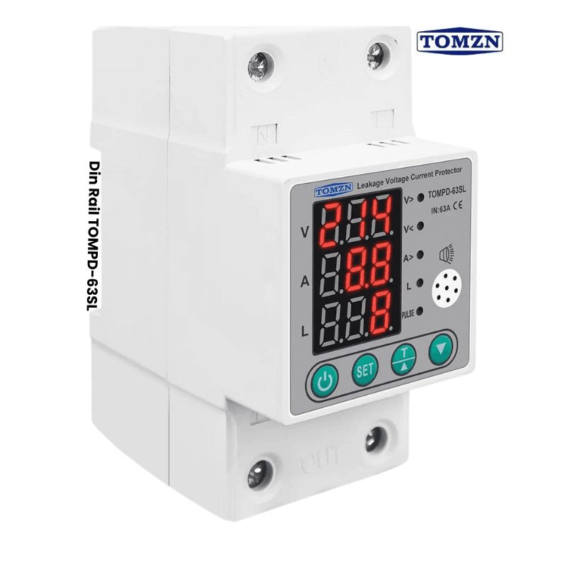 TOMZN TOMPD-63SL DIN-Rail Voltage, Current & Leakage Protector