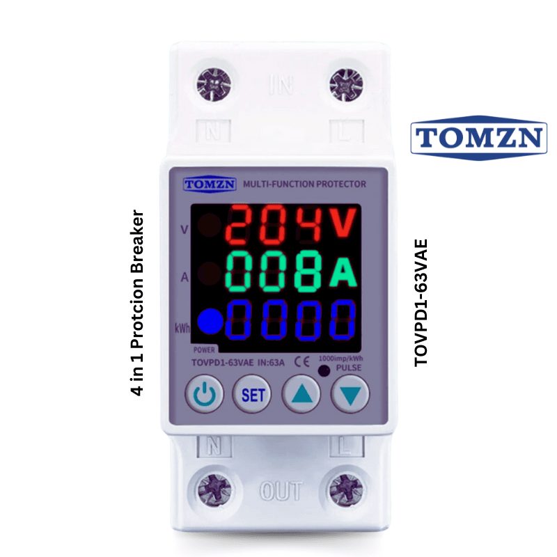 TOMZN TOVPD1-63VAE 4-in-1 Voltage Protector — 63A with Display