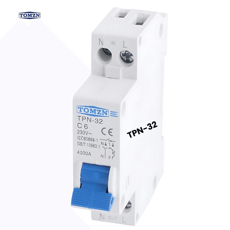 TOMZN TPN-32 Mini Circuit Breaker (MCB) — 6A to 32A, C-Curve