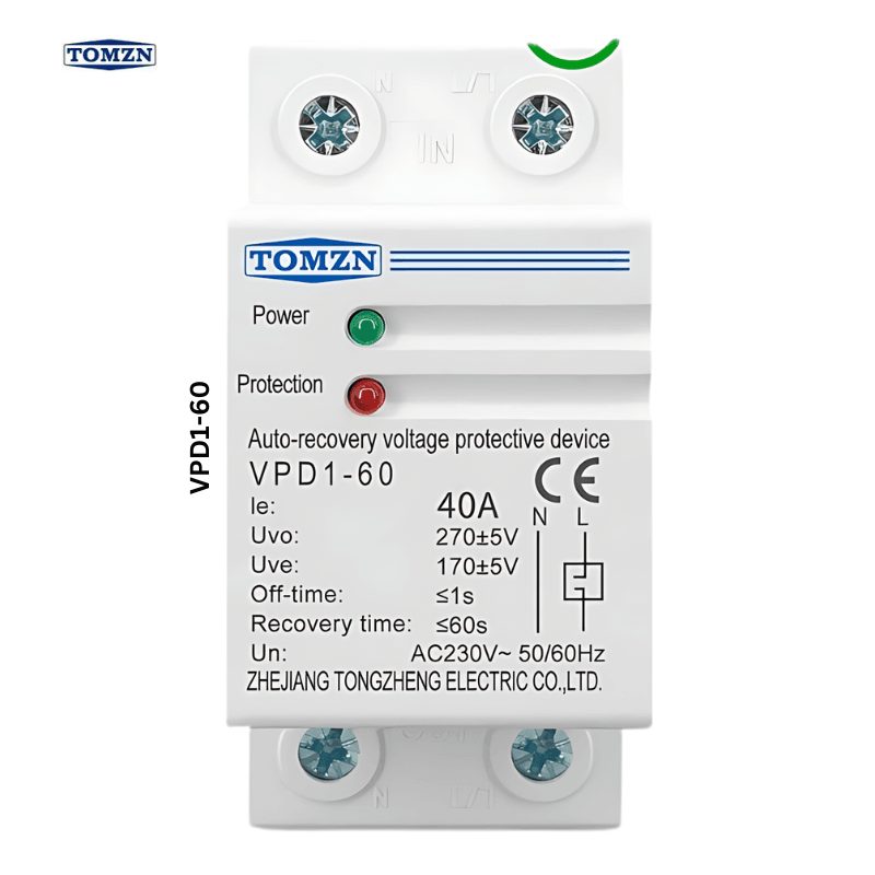 TOMZN VPD1-60 Over/Under Voltage Protector — 40A, 230V